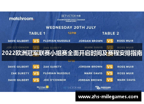 2022欧洲冠军联赛小组赛全面开启时间及赛程安排指南