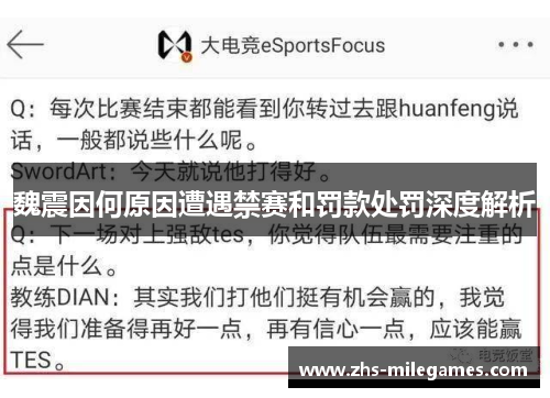 魏震因何原因遭遇禁赛和罚款处罚深度解析